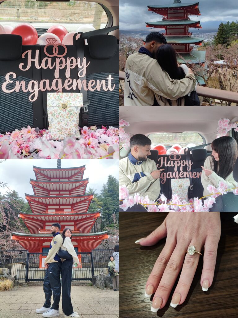 guests from canada, happy engagement, private tour, japan