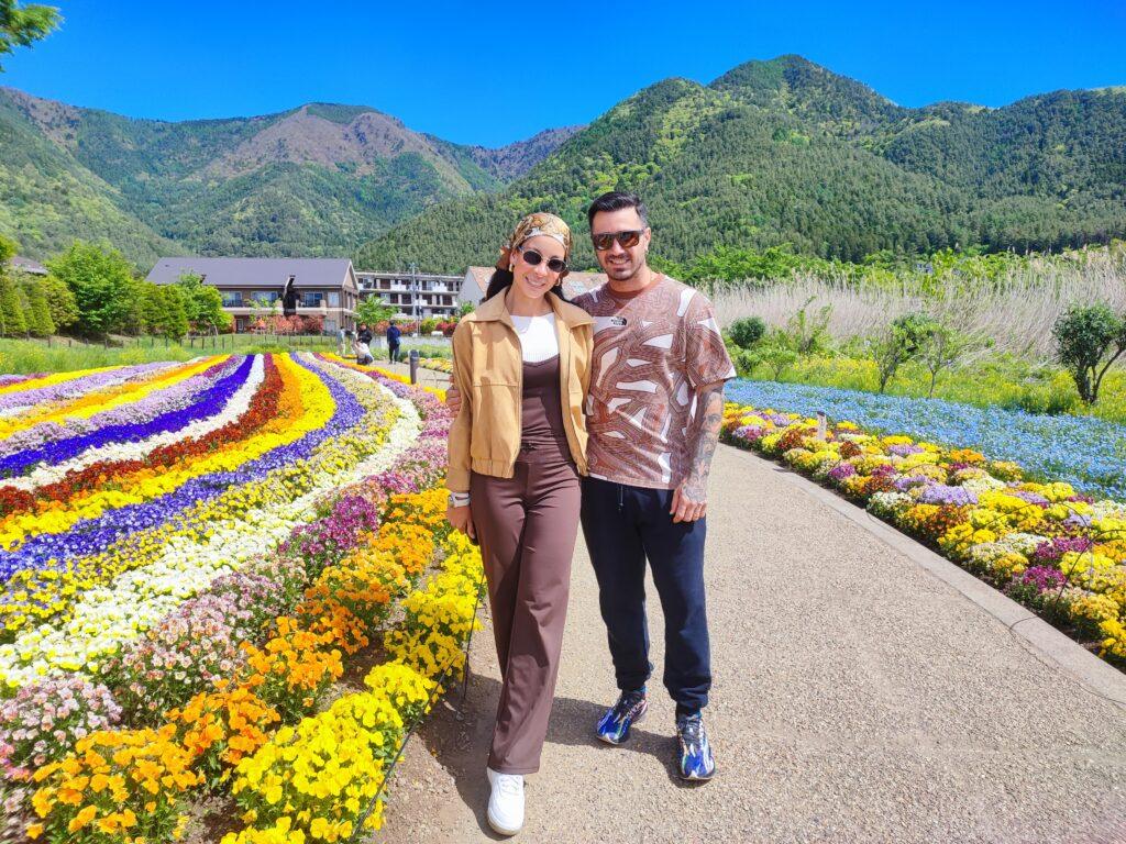 oishi park flowers in may, guests from brazil