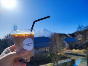 Brand new day coffee at Oishi park, relaxing and cozy atmosphere with Mt.Fuji view