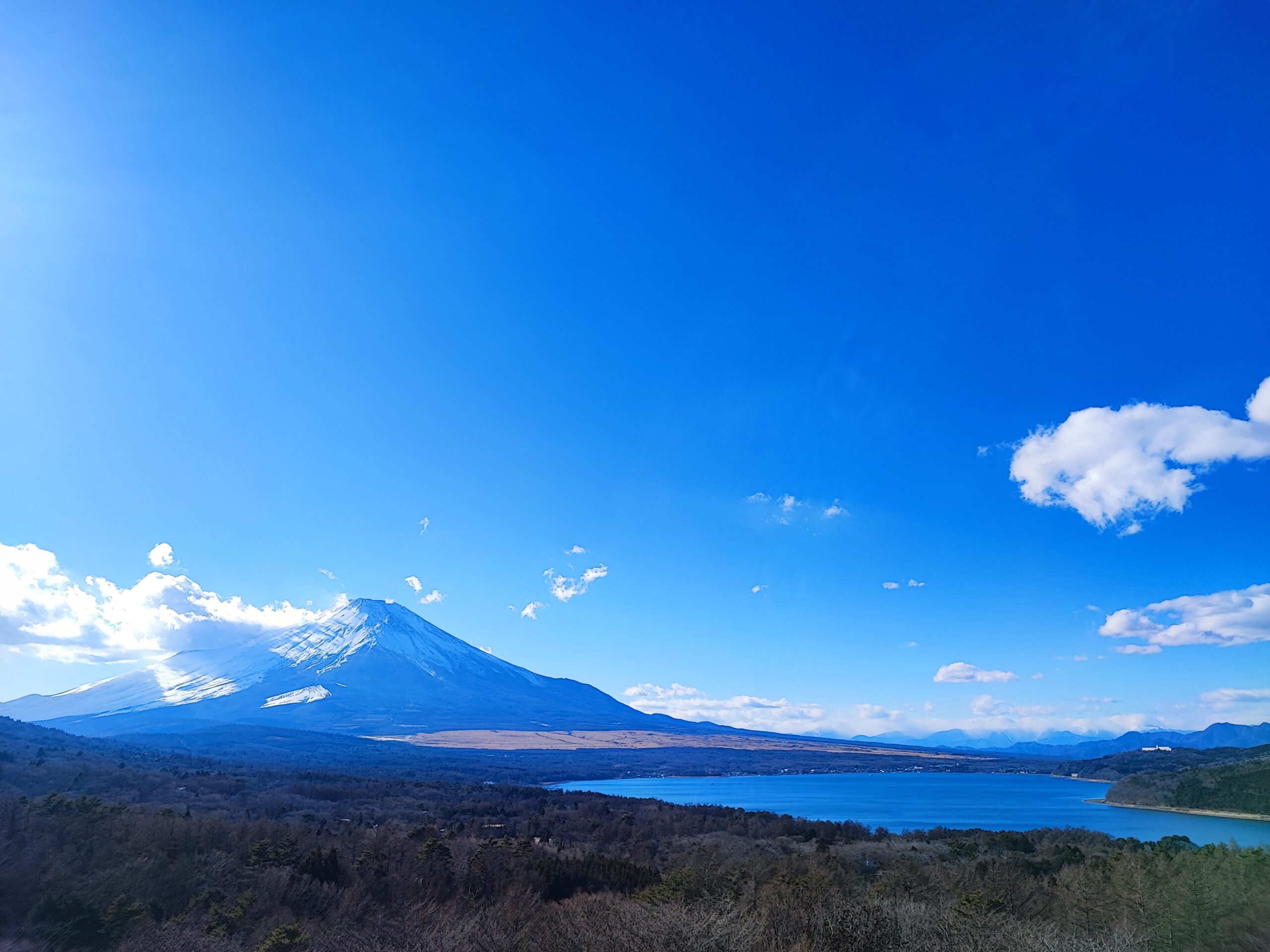 view from myojinyama panorama-dai, mt.fuji and lake yamanaka, yamanakako