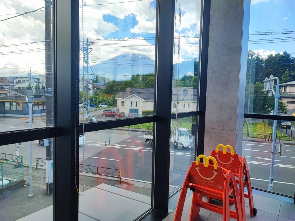 McDonald's with Mt.Fuji view in Fujiyoshida city right next to Kawaguchiko town