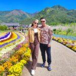 oishi park flowers in may, guests from brazil